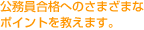 公務員合格へのさまざまなポイントを教えます。