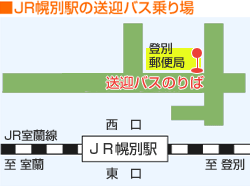 ＪＲ幌別駅の送迎バス乗り場