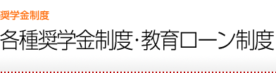 各種奨学金制度・教育ローン制度